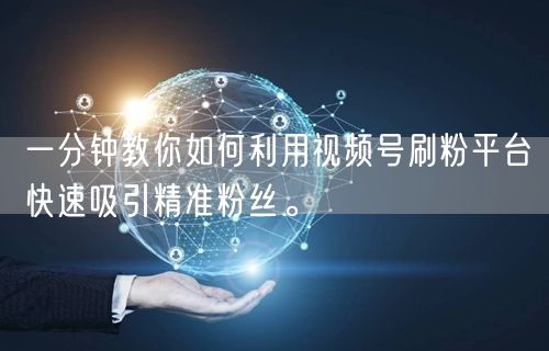 一分钟教你如何利用视频号刷粉平台快速吸引精准粉丝。