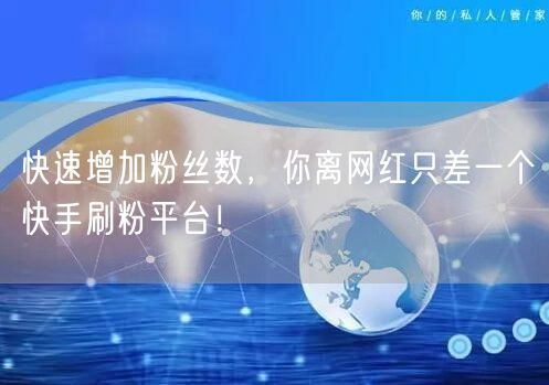 快速增加粉丝数，你离网红只差一个快手刷粉平台！