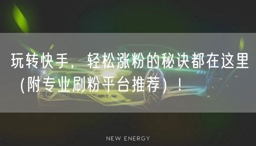 玩转快手，轻松涨粉的秘诀都在这里（附专业刷粉平台推荐）!