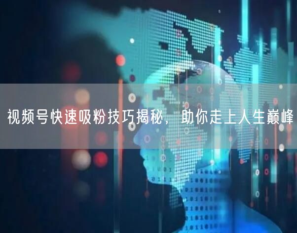视频号快速吸粉技巧揭秘，助你走上人生巅峰