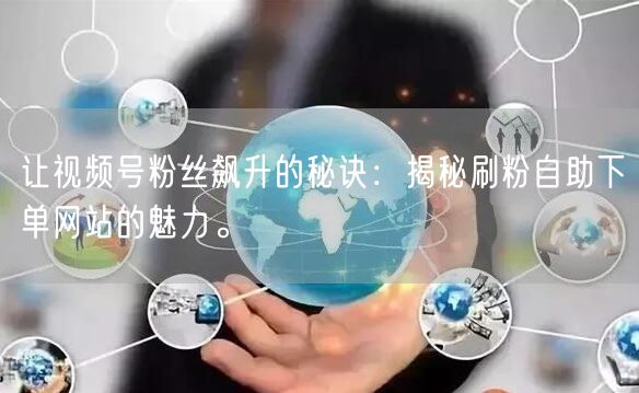 让视频号粉丝飙升的秘诀：揭秘刷粉自助下单网站的魅力。