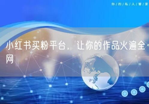小红书买粉平台，让你的作品火遍全网