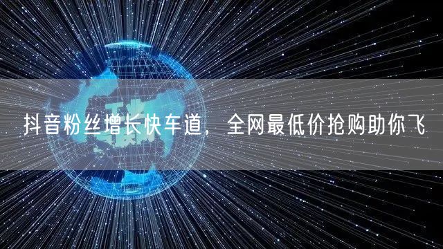 抖音粉丝增长快车道，全网最低价抢购助你飞